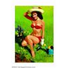 Image 1 : Arthur Sarnoff (1912-2000) Original Pin-up/Glamour Painting (c.1960). This beautiful gardener girl w