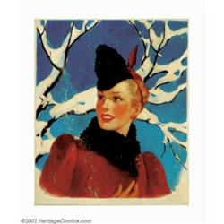 William Fulton Soare (1896-1940) Original Illustration (1930-1935). This lovely winter lass, expertl