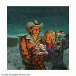 Gloria Stoll - Attributed - Original Pulp Magazine Cover Painting (c.1947). This charming romance we