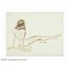 Image 1 : Alberto Vargas (1896-1983) Original Final Preliminary Calendar Art (1947). A fabulous calendar image