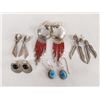 Image 1 : 5 Pr Navajo Sterling Silver Earrings, Multi-Stone