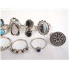 Image 2 : Collection of 20 Native American Sterling Rings