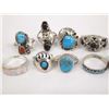 Image 4 : Collection of 20 Native American Sterling Rings