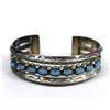 Image 1 : Navajo Bell Trading Post Silver Turquoise Bracelet