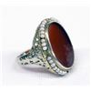 Image 2 : Sterling Silver Carnelian & Seed Pearl Ring