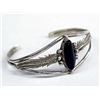 Image 2 : Zuni Sterling Silver Onyx Bracelet by S. Calavaza