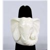 Image 1 : Carved Water Buffalo Bone Elephant Ring, Size 7