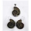 Image 1 : Ammonite Pendant and Earrings