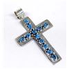 Image 2 : Navajo Sterling Turquoise Cross Pendant by K Jones