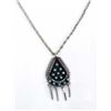 Image 1 : Zuni Silver Petit Point Turquoise Pendant Necklace