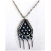 Image 2 : Zuni Silver Petit Point Turquoise Pendant Necklace
