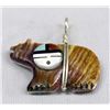 Image 1 : Zuni Silver and Purple Shell Bear Fetish Pendant