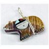Image 2 : Zuni Silver and Purple Shell Bear Fetish Pendant