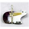 Image 3 : Zuni Silver and Purple Shell Bear Fetish Pendant