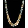 Image 2 : Large Turquoise Red Shell and Brass Bead Necklace