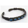 Image 2 : 1950 Zuni Silver Petit Point Turquoise Bracelet