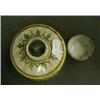 Image 1 : Box of sundries including faience inkwell. £25-35...