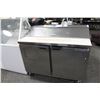 Image 2 : BEVERAGE-AIR MODEL SPE48-12 4' STAINLESS STEEL DOUBLE DOOR COMMERCIAL PREP STATION W/ REFRIGERATION