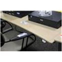 MAPLE AND GREY OMT 5' ELECTRONICALLY ADJUSTABLE HEIGHT PROGRAMMERS TABLE