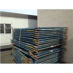 24 - 5' SCAFFOLDING FRAMES WITH 12 - 10' WORK PLATFORMS AND 1 BUNDLE OF 11' CROSSBARS