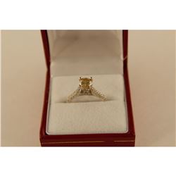 LADIES 14KT WHITE GOLD DIAMOND SET ENGAGEMENT OR DRESS RING. PAVE SET WITH 78 SINGLE