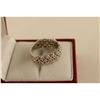 Image 2 : LADIES ITALIAN MADE 18KT WHITE GOLD FLEXIBLE DIAMOND SET DRESS RING CLAW SET WITH 37 ROUND