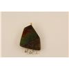 Image 1 : ONE 14KT YELLOW GOLD NATURAL AMMOLITE & DIAMOND SET PENDANT.  BEZEL HOLDS 1 MODIFIED  PENTAGON