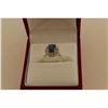 Image 1 : LADIES 14KT WHITE GOLD NATURAL TANZANITE & DIAMOND SET DRESS RING SET WITH 1 OVAL MIXED CUT NATURAL
