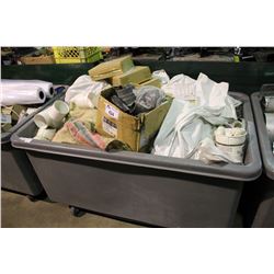 BIN OF ASSORTED PIPING AND PLUMBING PARTS (BIN NOT INCLUDED)