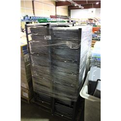 PALLET OF PARTS, SHELVES, BINS AND HARDWARE