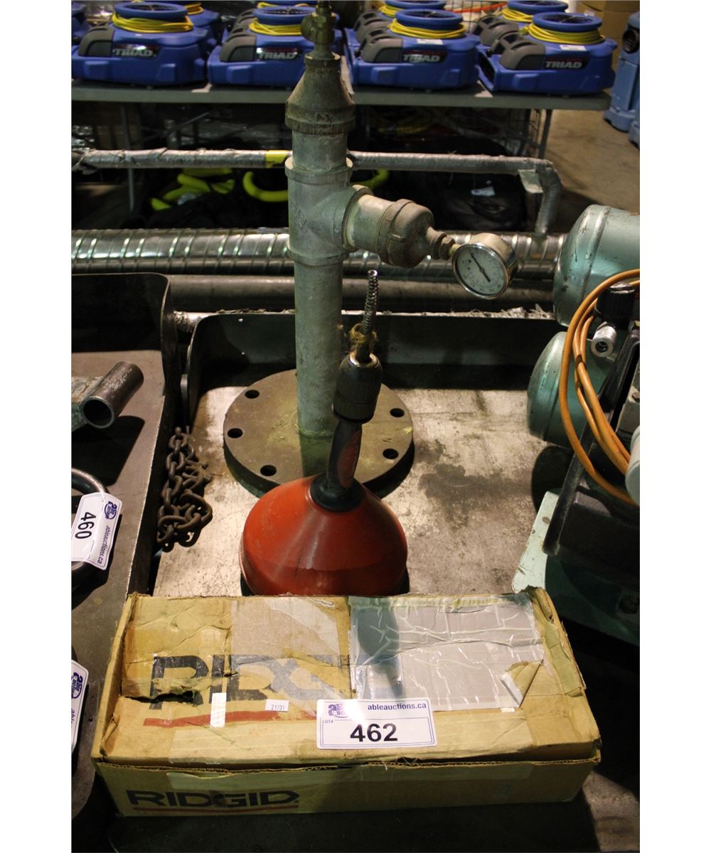 HAND SNAKE, PRESSURE GAUGE AND RIDGID ROLL SET