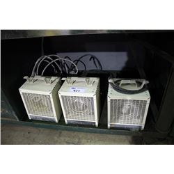 3 ELECTRIC SPACE HEATERS