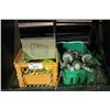 Image 1 : BIN OF STRAPS AND PLUMBING PIPE STOPS/DRILL BITS