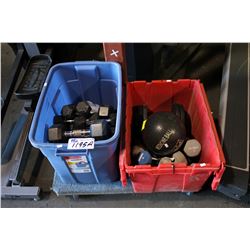 2 BUCKETS OF DUMBELLS