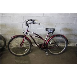 RED HAWAII SINGLE SPEED CRUISER BIKE