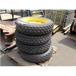 2 PAIRS OF FIRESTONE TUBELESS TRACTOR TIRES 8.3-24 7" ON KUBOTA RIMS