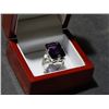 Image 1 : RING - LARGE 16.08 CARAT EMERALD CUT PURPLE AMETHYST - INCLUDES CERTIFICATE - $800