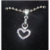 Image 1 : NECKLACE - STERLING SILVER AND DIAMOND STUDDED HEART NECKLACE STERLING SILVER CHAIN