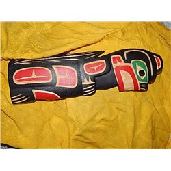 HAND CRAFTED CARVED WOLF - SIGNED - R KRAWCHUK