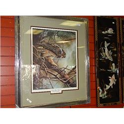 FRAMED ARTIST PROOF - LIMITED EDITION PRINT - THE PINE TIGER - MICHAEL F CALANDIA -  GALLERY ESTIMAT