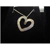 Image 2 : NECKLACE - HEART PENDANT WITH BLACK AND WHITE DIAMONDS SET IN JEWELERY'S BRASS WITH RHODIUM PLATING 