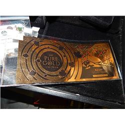 GOLD NOTE - .999 FINE GOLD .1GM MAPLE LEAF NOTE