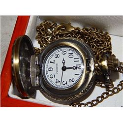 BRONZE POCKET WATCH - BUTTERFLY DESIGN