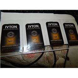 FINE GOLD INVESTOR BARS - SEALED WITH SERIAL NUMBERS - TOTAL 4 GRAMS -  4 X BID