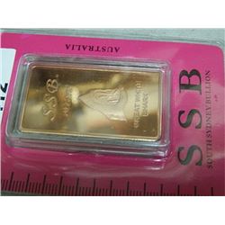 INVESTOR BAR - COPPER BULLION - 1 TROY OUNCE - MINT SEALED - SOUTH SYDNEY MINT CERTIFIED AND SERIAL 