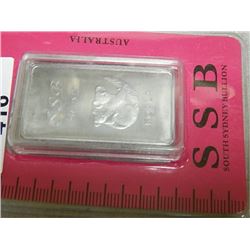 INVESTOR BAR - ZINC BULLION - 1 TROY OUNCE - MINT SEALED - SOUTH SYDNEY MINT CERTIFIED AND SERIAL NU