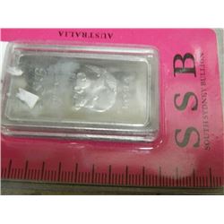 INVESTOR BAR - ZINC BULLION - 1 TROY OUNCE - MINT SEALED - SOUTH SYDNEY MINT CERTIFIED AND SERIAL NU