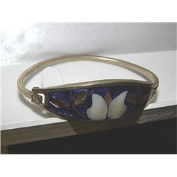 VINTAGE JEWELERY - SILVER INLAID BRACLET