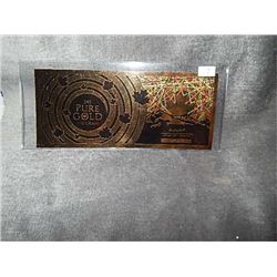 MONEY'S - 24KT GOLF - 1/10 GRAM - CANADIAN MAPLE LEAF NOTE