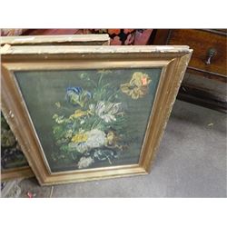 VINTAGE FRAMED PICTURE - FLOWERS